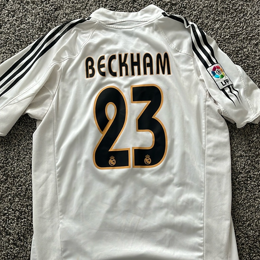 Vintage David Beckham jersey, Real Madrid.
